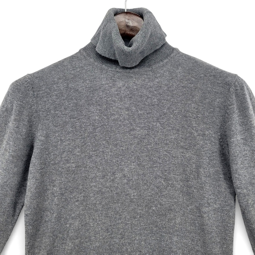 Esprit Women XL (Measures M) Turtleneck Sweater 100% Cotton Gray Soft Knit Layer